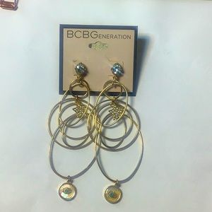 BCBGeneration jewelry..evil eye multiple hoop earrings